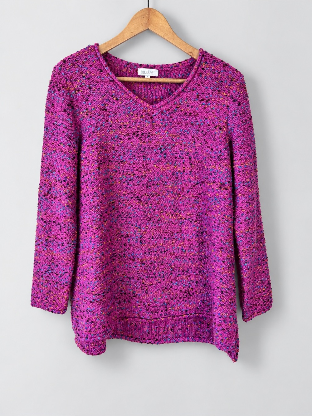 Habitat Pink Confetti Swing Pullover V-Neck Sweater Size Medium